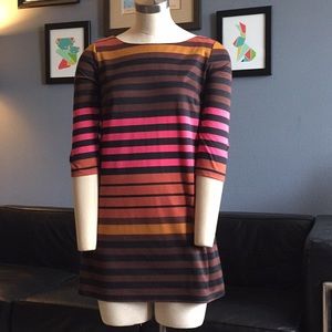 Long sleeved wool blend striped dress